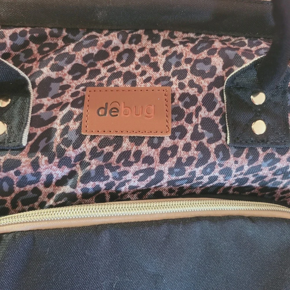 DeBug Diaper Bag‎ Backpack Baby Leopard Insulated Covertible Bassinet Travel Bed